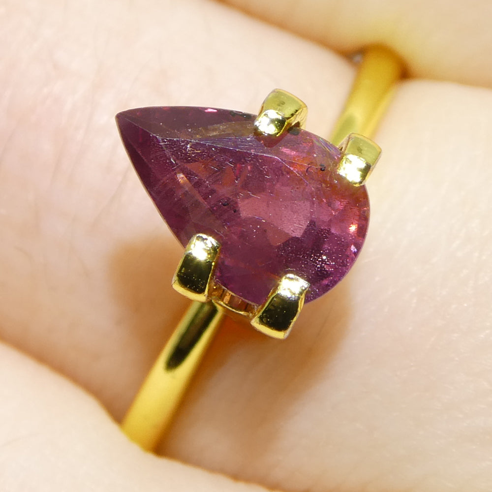 1.87ct Pear Purplish-Pink Sapphire from Tanzania, Unheated - Skyjems Wholesale Gemstones