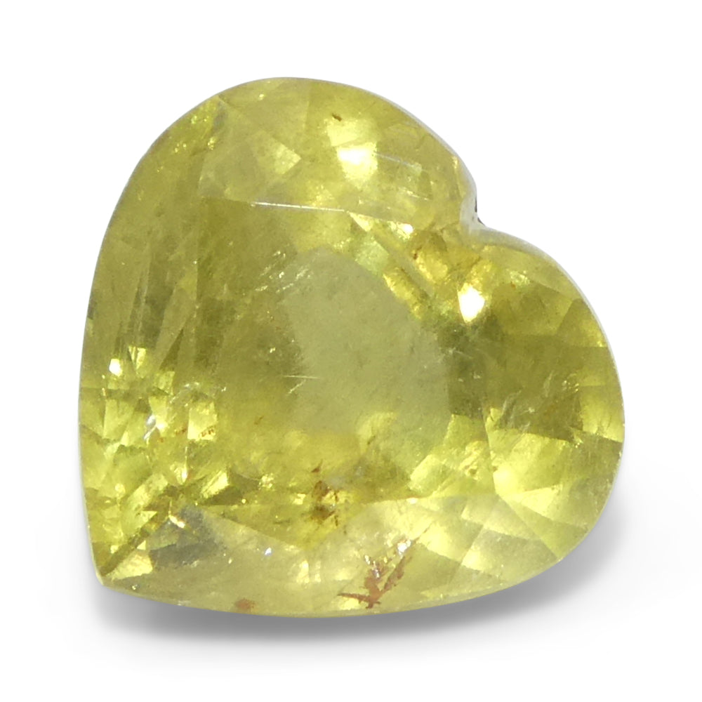 3.99ct Heart-Cut Yellow Sapphire from Tanzania, unheated natural gemstone by SkyJems Canadian gem specialists
