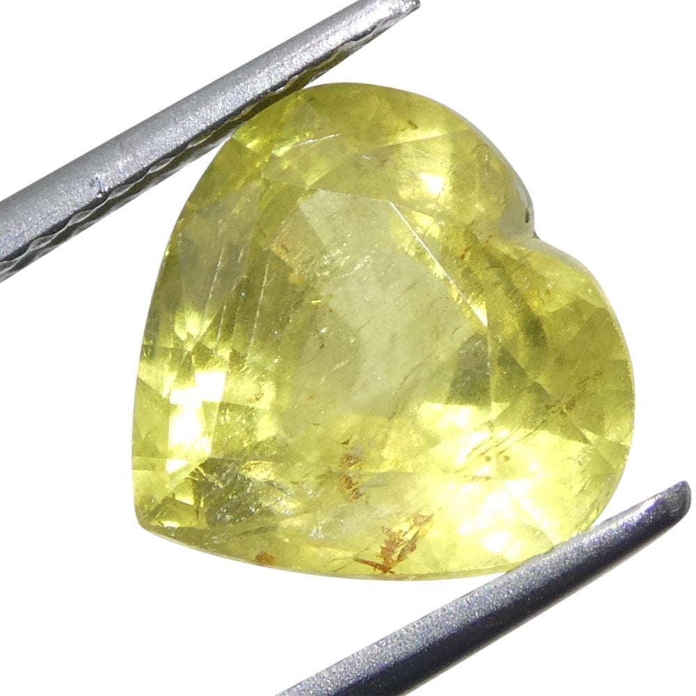 3.99ct Heart Yellow Sapphire from Tanzania, Unheated - Skyjems Wholesale Gemstones