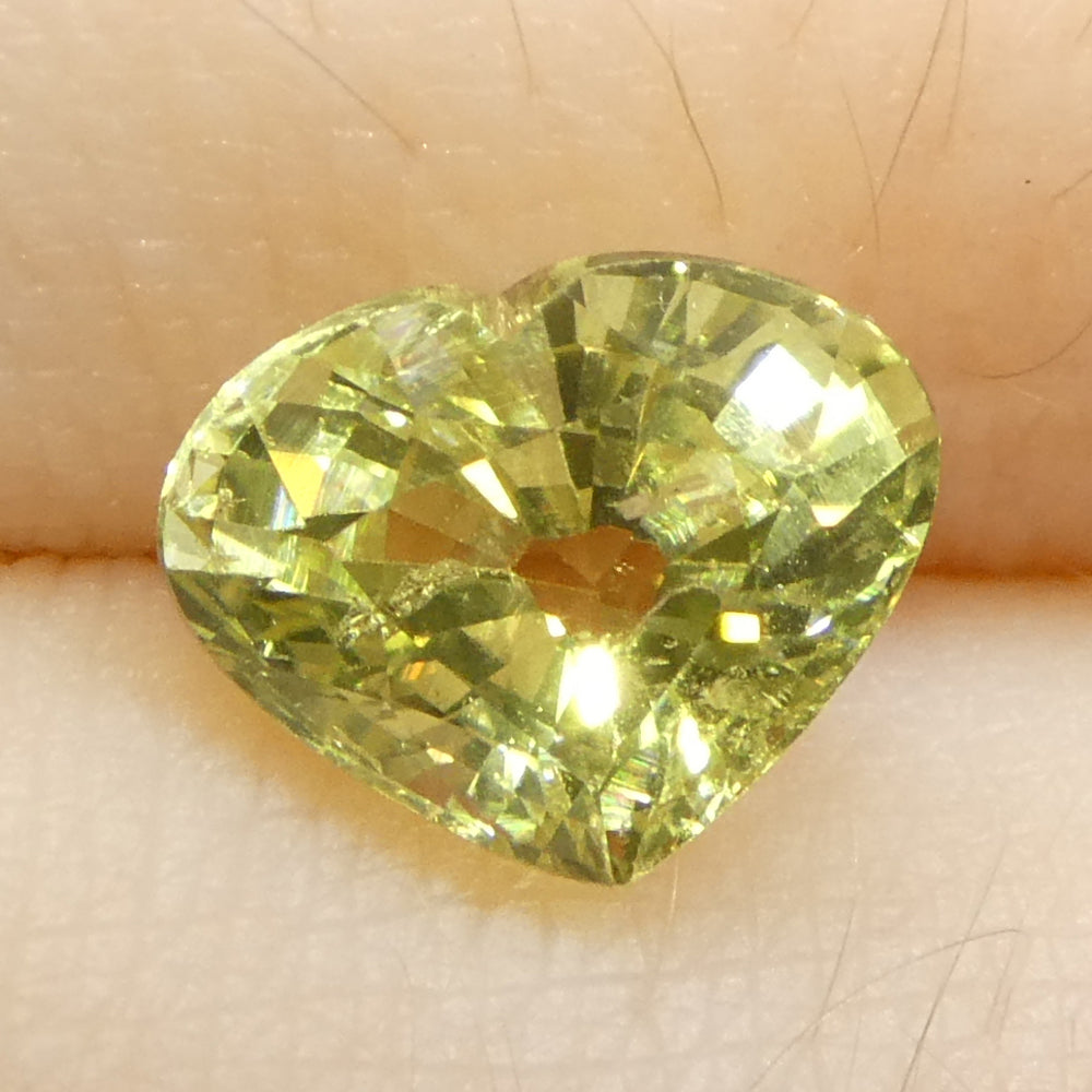 2.02ct Heart-Cut Yellow Sapphire from Tanzania, natural heated gem by SkyJems Canadian gemstone experts