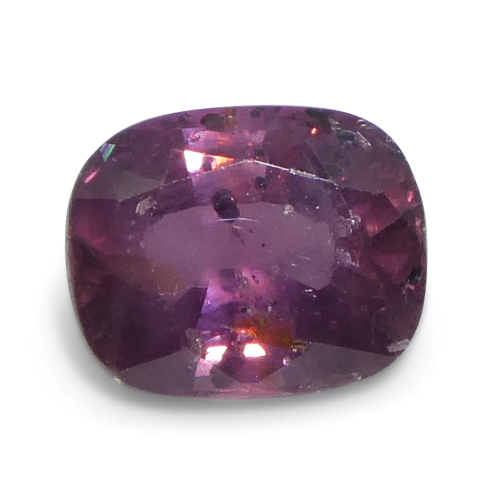 1.56ct Tanzanian Cushion Pink Sapphire, slightly purplish, Step Cut gemstone from SkyJems Canadian gem specialists