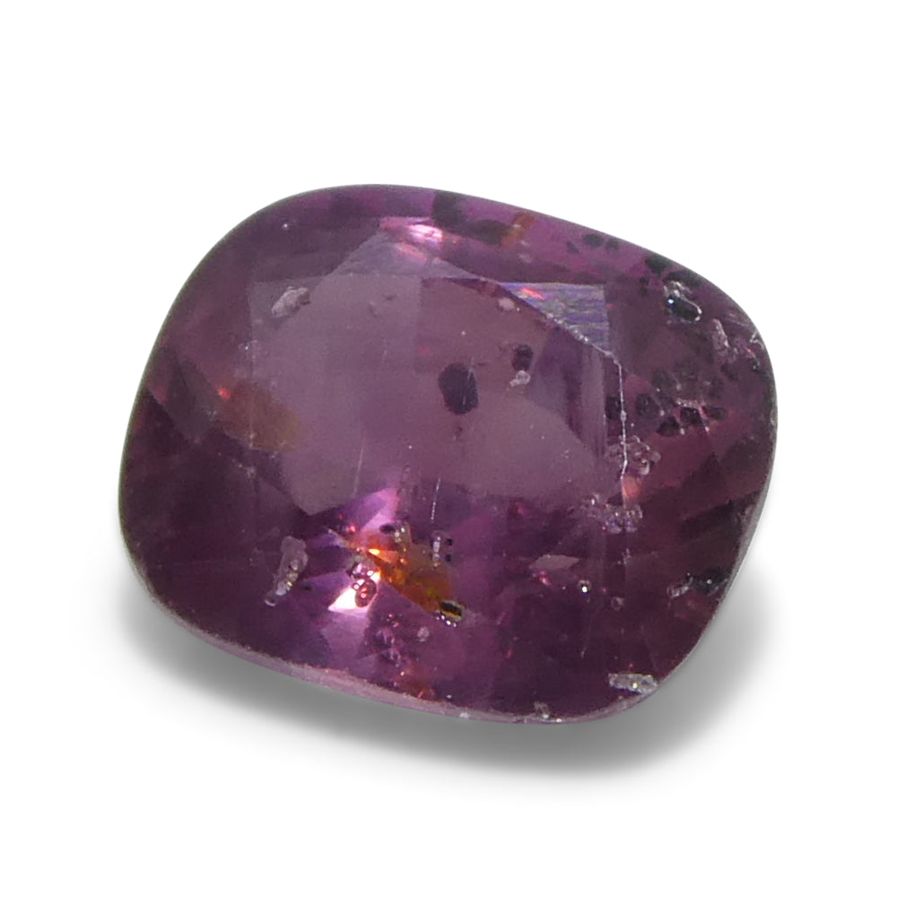 1.56ct Tanzanian Pink Sapphire, cushion-cut, slightly purplish pink gemstone from SkyJems Canadian gem specialists