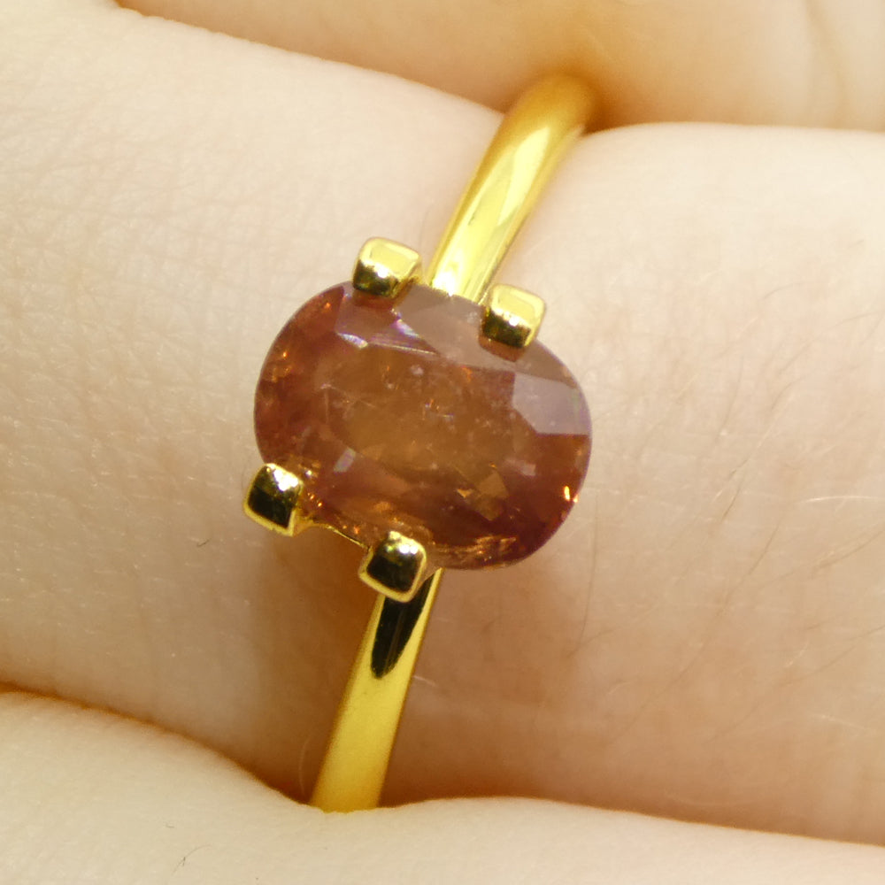 1.67ct Tanzanian Orange Cushion Sapphire, warm reddish-orange gem from SkyJems' premium single-stone collection