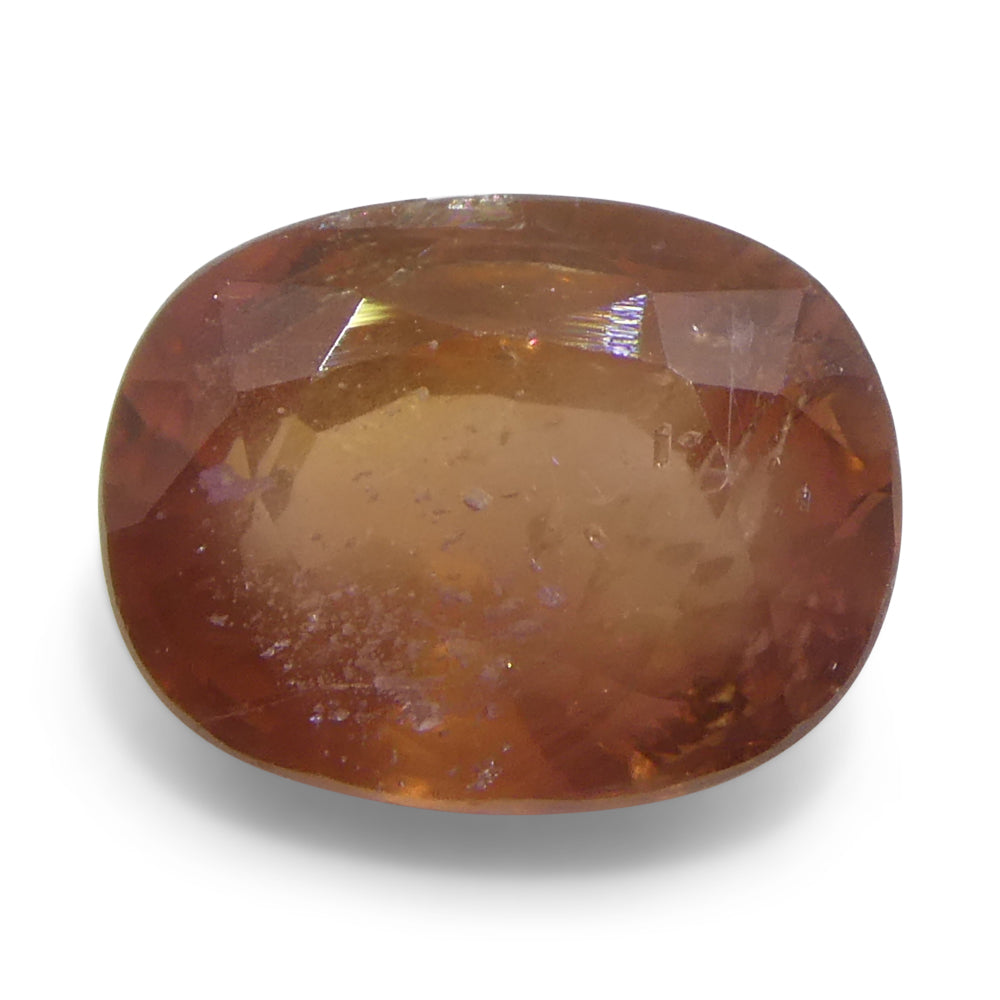 1.67ct Tanzanian Orange Cushion Sapphire, vibrant single stone from SkyJems' premium colored gemstone collection
