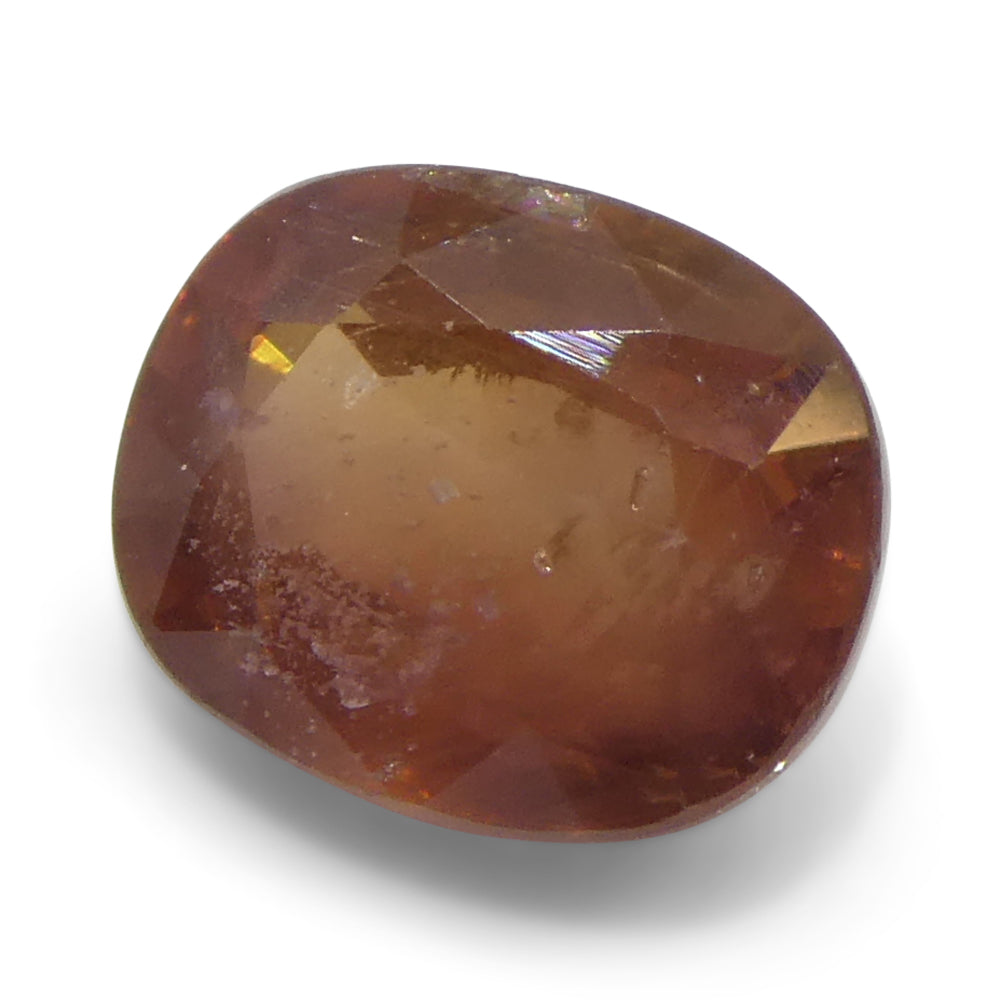 1.67ct Tanzanian Orange Cushion Sapphire, vibrant single stone from SkyJems' premium colored gemstone collection