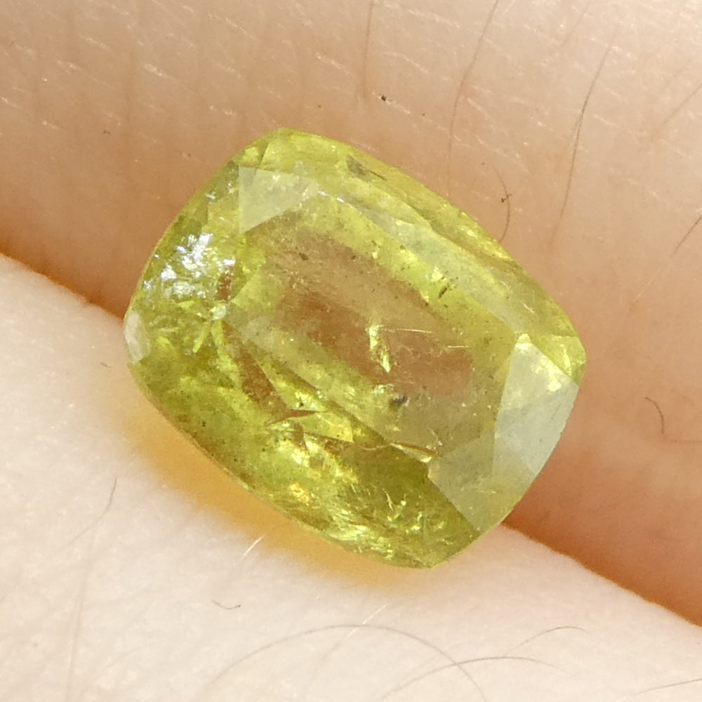 1.57ct Tanzanian Yellow Sapphire, cushion-cut gemstone from SkyJems' premium colored stone collection