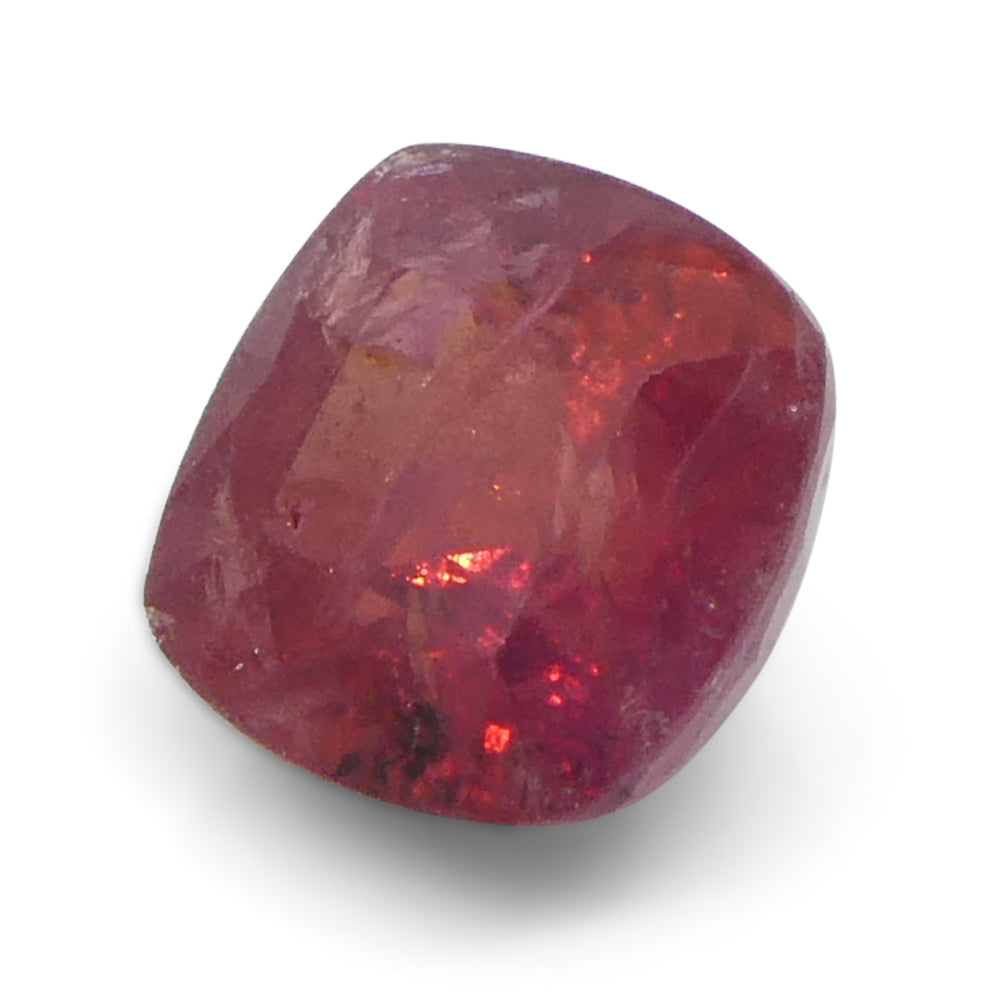 1.04ct Tanzanian Orangy-Red Cushion Sapphire, medium-strong color, Step Cut | Premium Gemstone by SkyJems