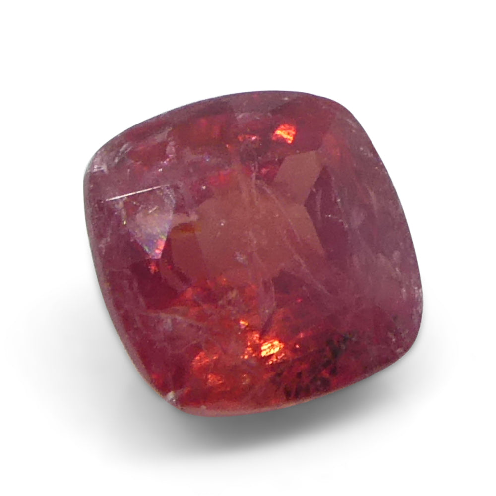 1.04ct Tanzanian Orangy-Red Cushion Sapphire, medium-strong color, Step Cut | Premium SkyJems Gemstone Collection