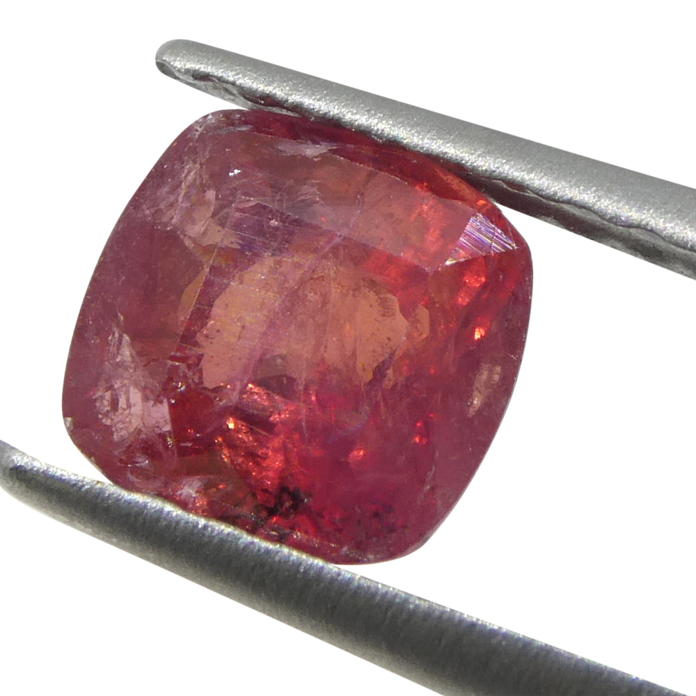 1.04ct Tanzanian Orangy-Red Cushion Sapphire, medium-strong color, SkyJems premium single gemstone collection
