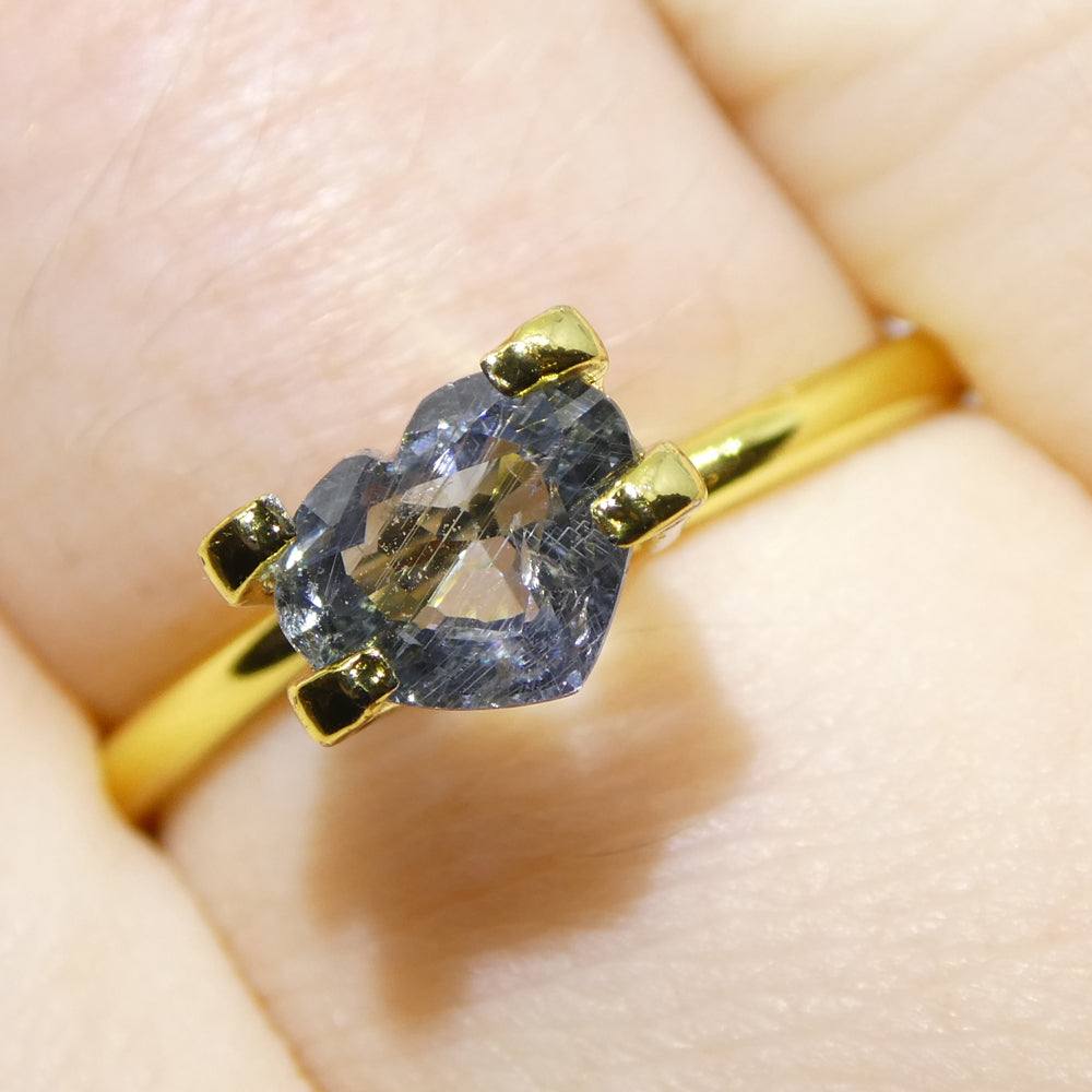 1.02ct Heart Blue Sapphire from Tanzania - Unheated Natural Gemstone by SkyJems Canadian Gem Specialists