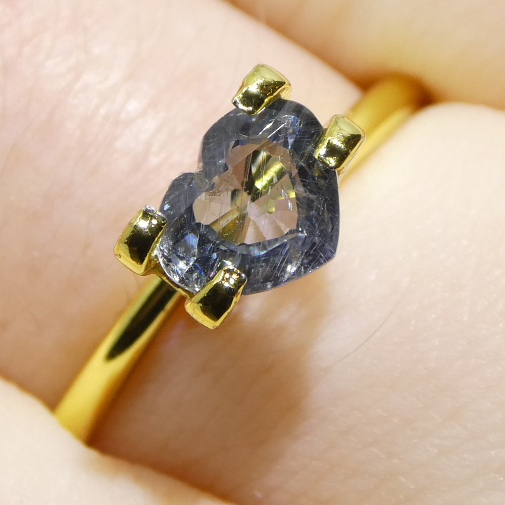 1.02ct Heart Blue Sapphire from Tanzania - Unheated Natural Gemstone by SkyJems Canadian Gem Specialists