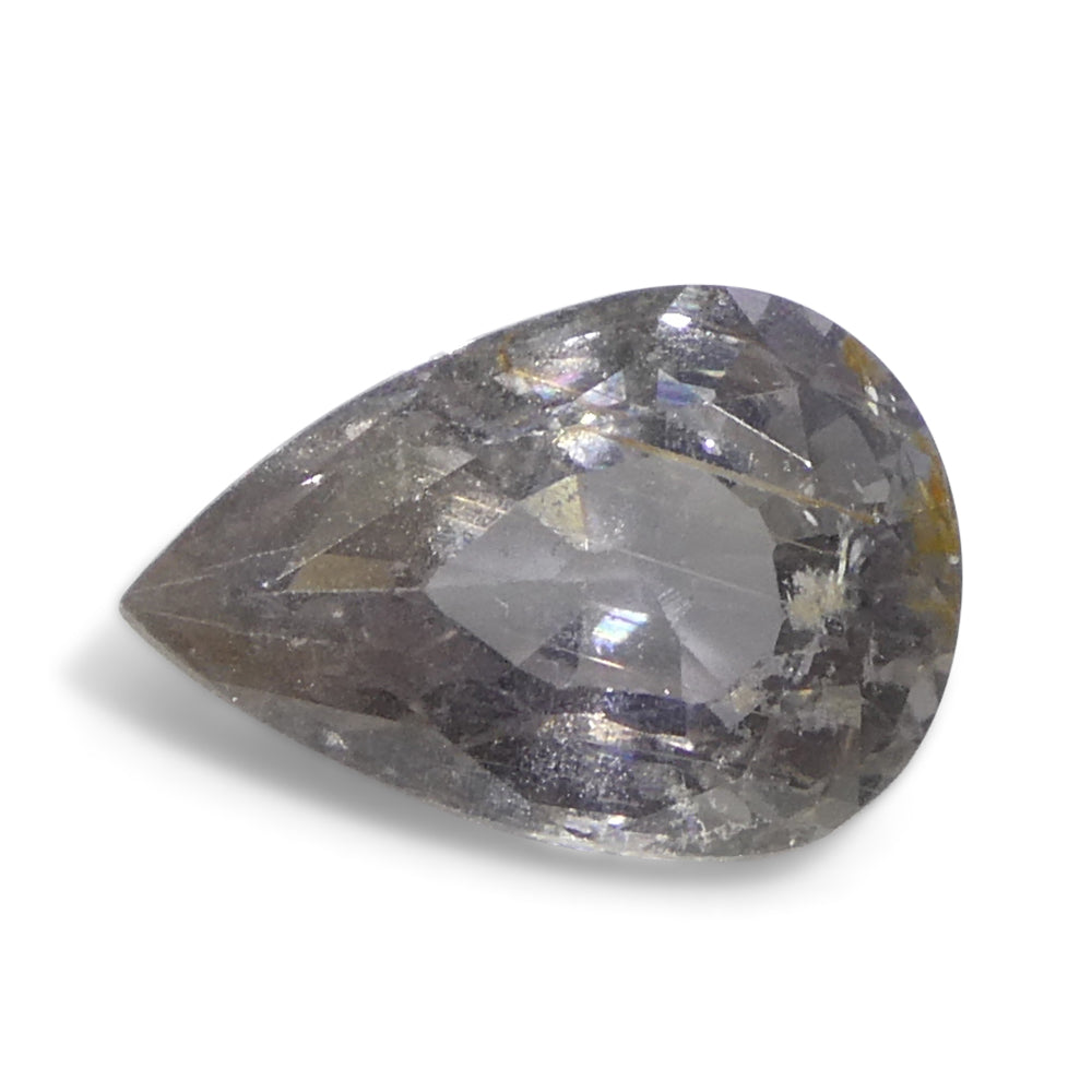 1.57ct Pear Purplish-Grey Tanzanian Sapphire, unheated natural gemstone by SkyJems Canadian gem specialists