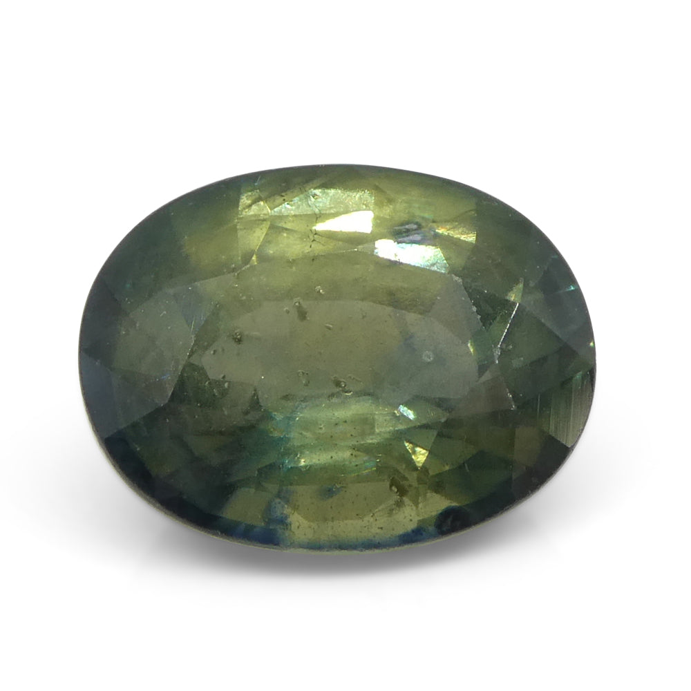 2.58ct Teal Green Tanzanian Sapphire, oval-cut gemstone from SkyJems' premium colored stone collection