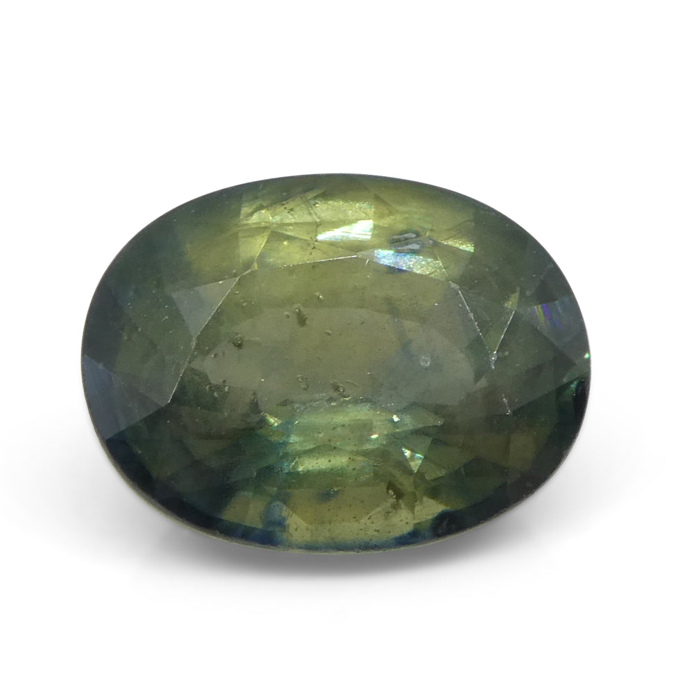2.58ct Teal Green Tanzanian Sapphire, oval-cut gemstone from SkyJems' premium colored stone collection