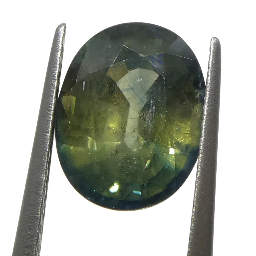 2.58ct Teal Green Tanzanian Sapphire, oval-cut gemstone from SkyJems' premium colored stone collection