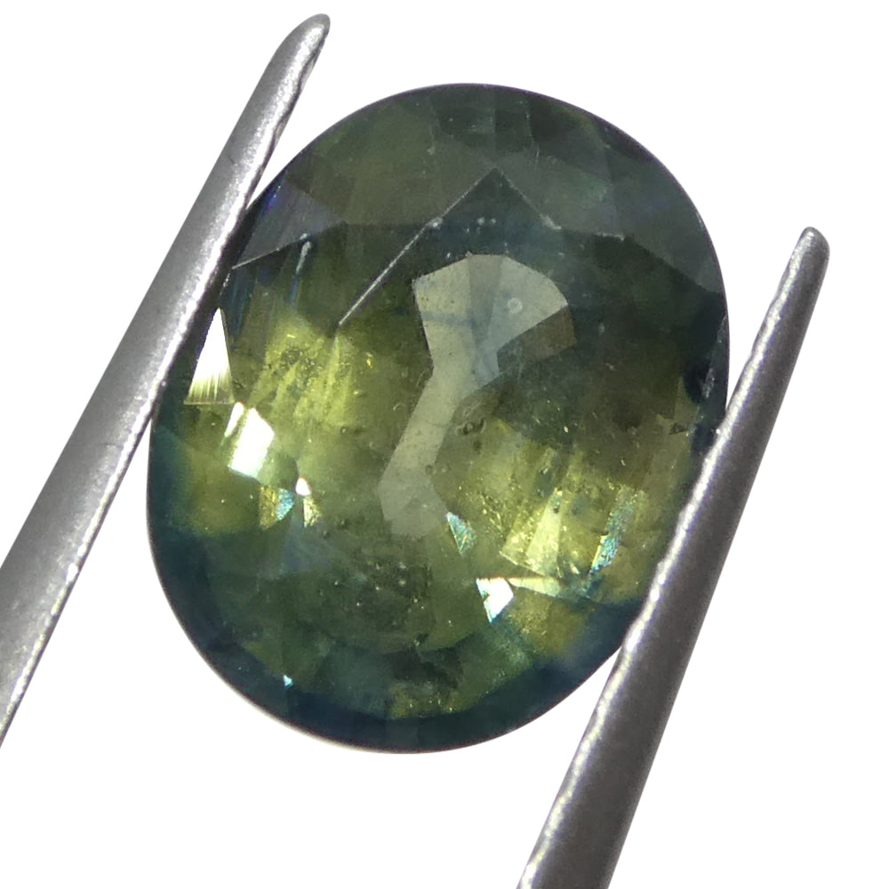 2.58ct Teal Green Tanzanian Sapphire, oval-cut gemstone from SkyJems' premium colored stone collection