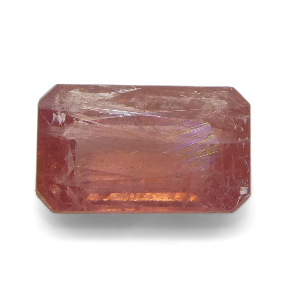 1.23ct Octagonal/Emerald Cut Orangy-Pink Padparadscha Sapphire from Tanzania Unheated - Skyjems Wholesale Gemstones