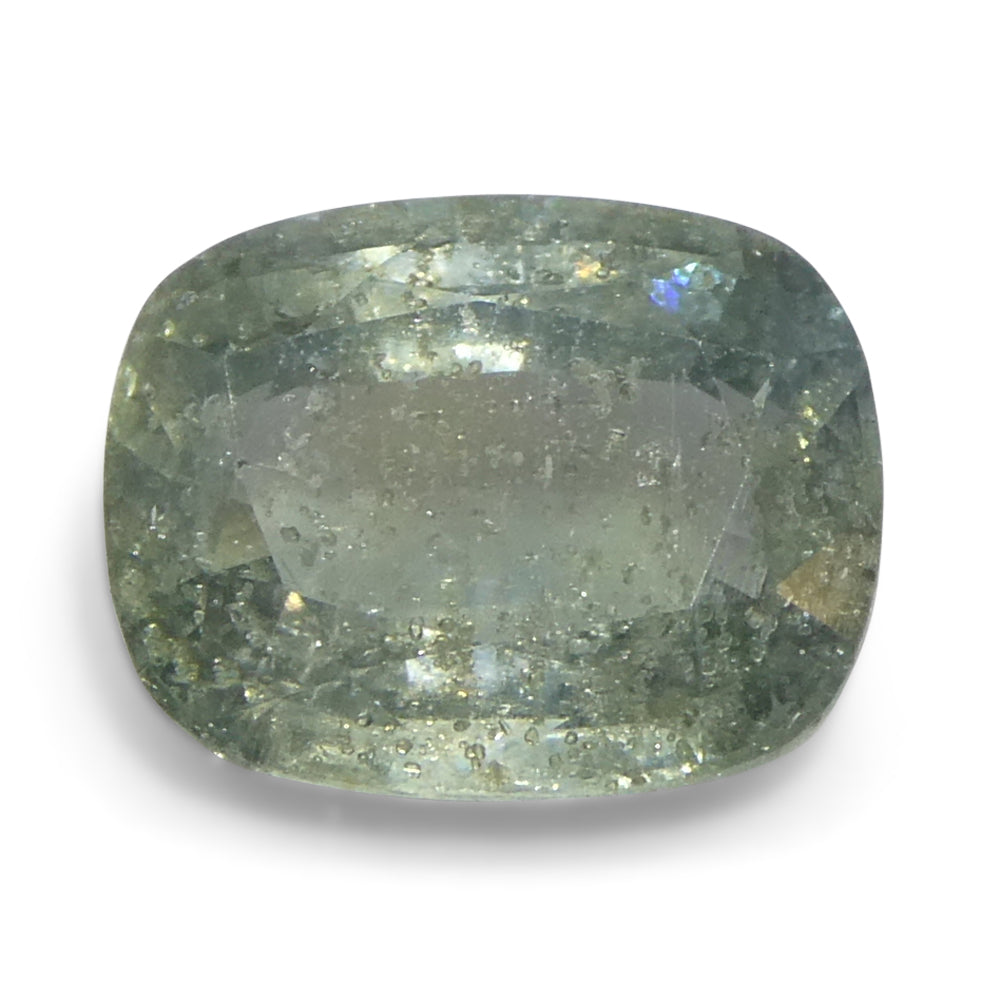 3.17ct Teal Blue-Green Tanzanian Sapphire Cushion Cut Unheated Gemstone by SkyJems Canada