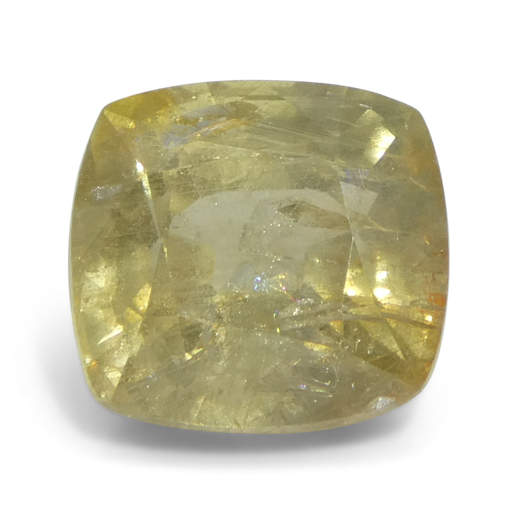 4.57ct Cushion Yellow Sapphire from Tanzania - Unheated Natural Gem by SkyJems, Premium Rare Yellow Corundum Stone