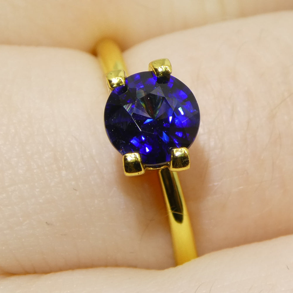 1.06ct Round Blue Sapphire from Sri Lanka, premium heated gem by SkyJems, classic Ceylon corundum in vibrant blue tone