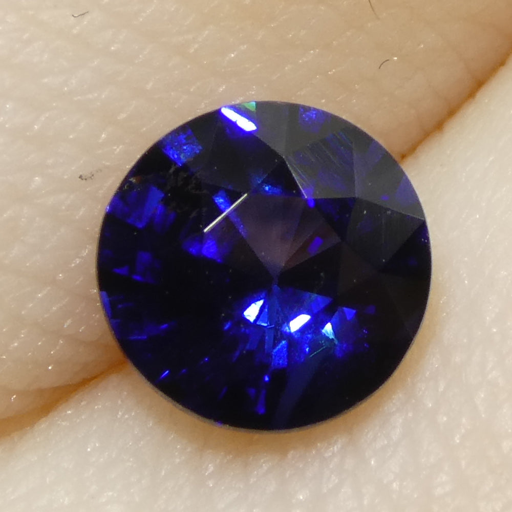 1.06ct Round Blue Sapphire from Sri Lanka, premium heated gem by SkyJems, classic Ceylon blue corundum stone