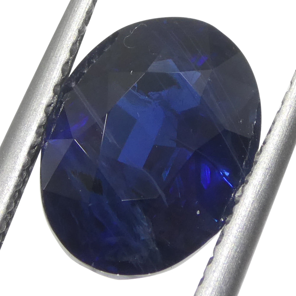 3.55ct Purplish Blue Oval Sapphire from East Africa, premium heated gemstone by SkyJems Canadian gem specialists