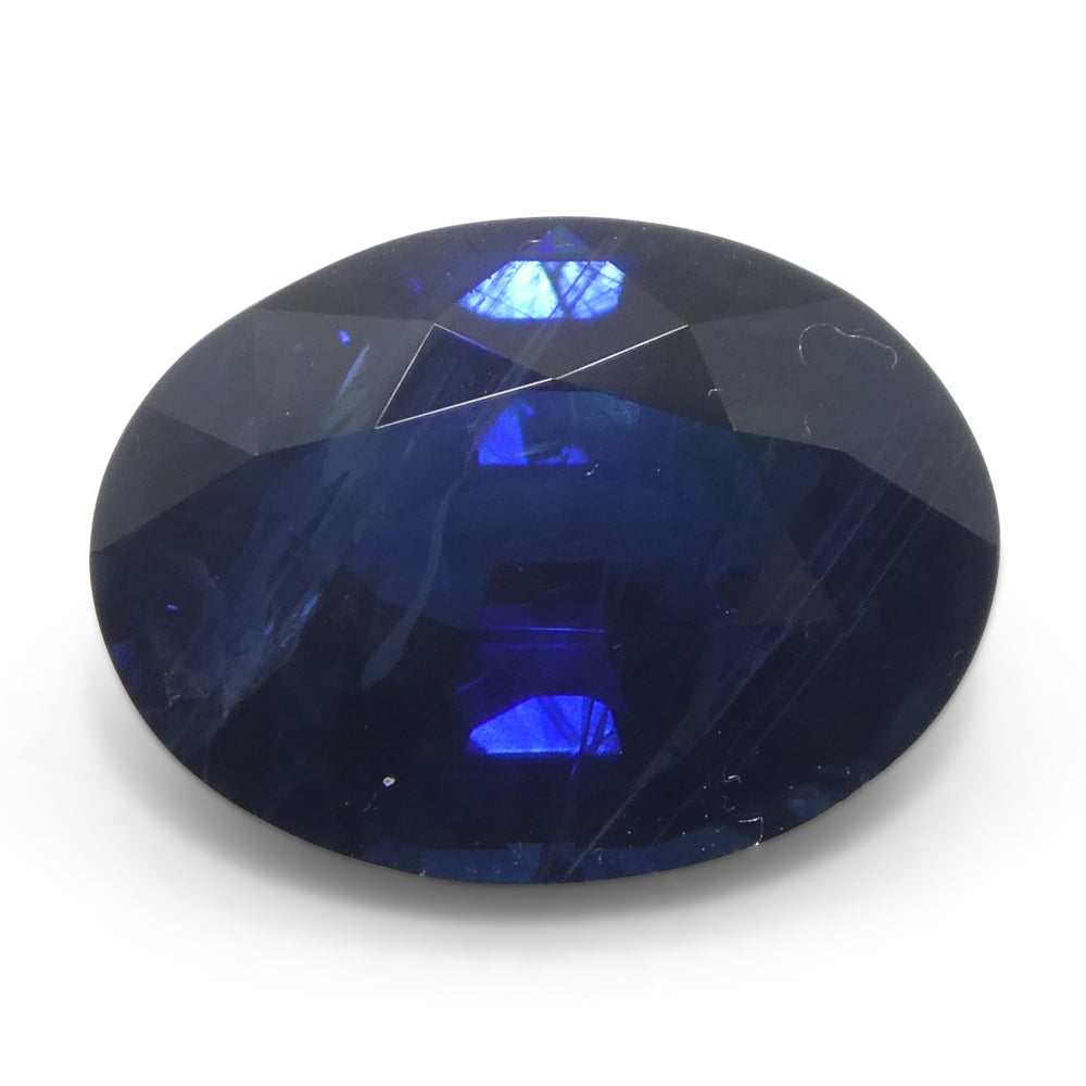 3.55ct Oval Blue Sapphire from East Africa, purplish blue gemstone by SkyJems Canadian gem specialists