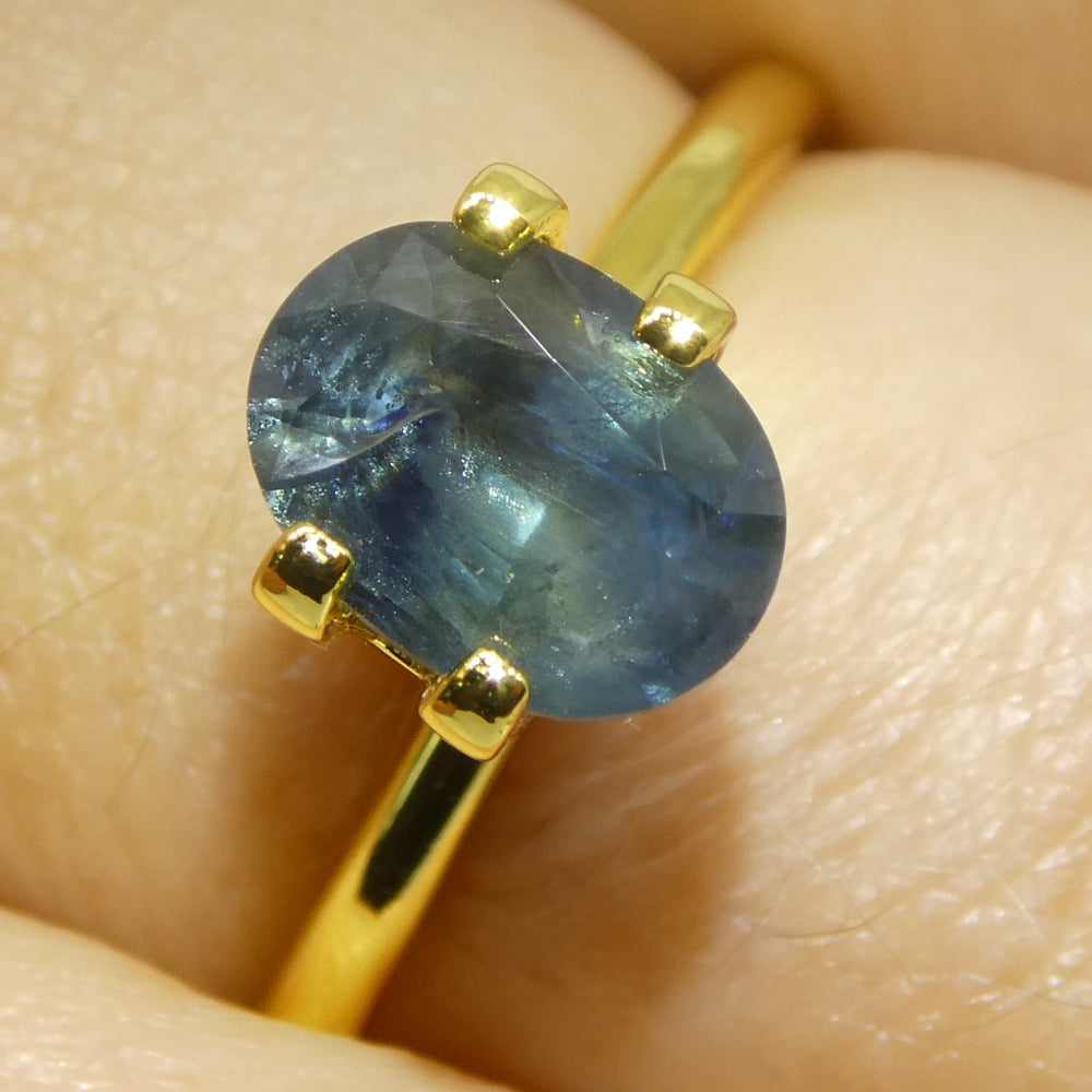1.74ct Oval Teal Blue Sapphire from East Africa, premium heated gemstone by SkyJems Canadian gem specialists