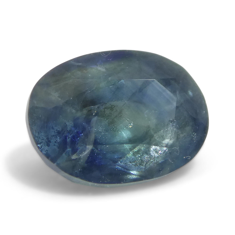 1.74ct Oval Teal Blue Sapphire from East Africa, premium heated gemstone by SkyJems Canadian gem specialists