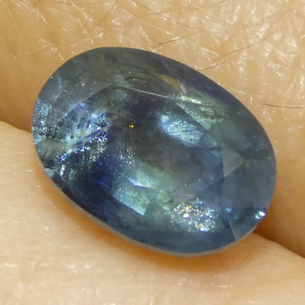 1.74ct Oval Teal Blue Sapphire from East Africa, premium heated gemstone by SkyJems Canadian gem specialists