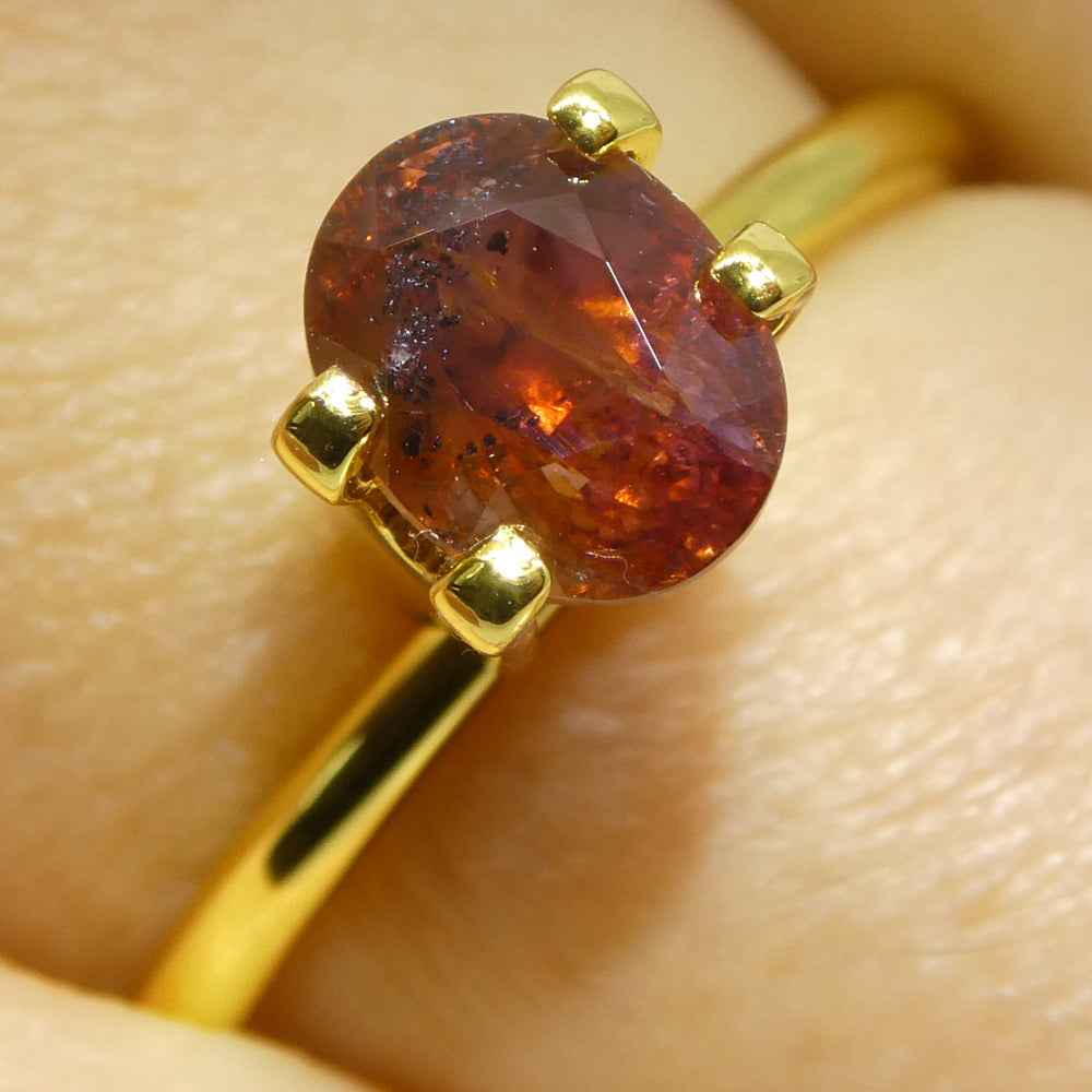 1.44ct Oval Red Sapphire from East Africa, heated natural gemstone by SkyJems, premium Canadian colored gem specialists