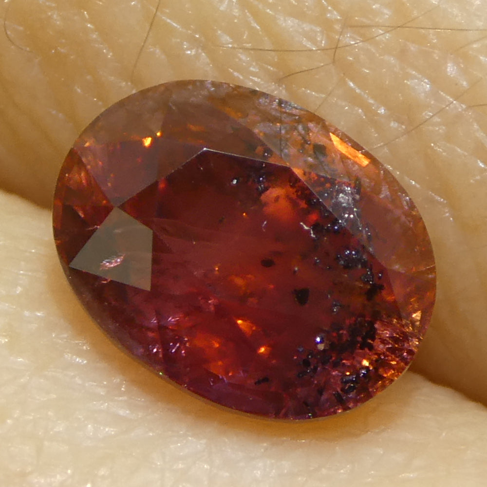 1.44ct Oval Red Sapphire from East Africa, heated natural gemstone by SkyJems, premium Canadian colored gem specialists