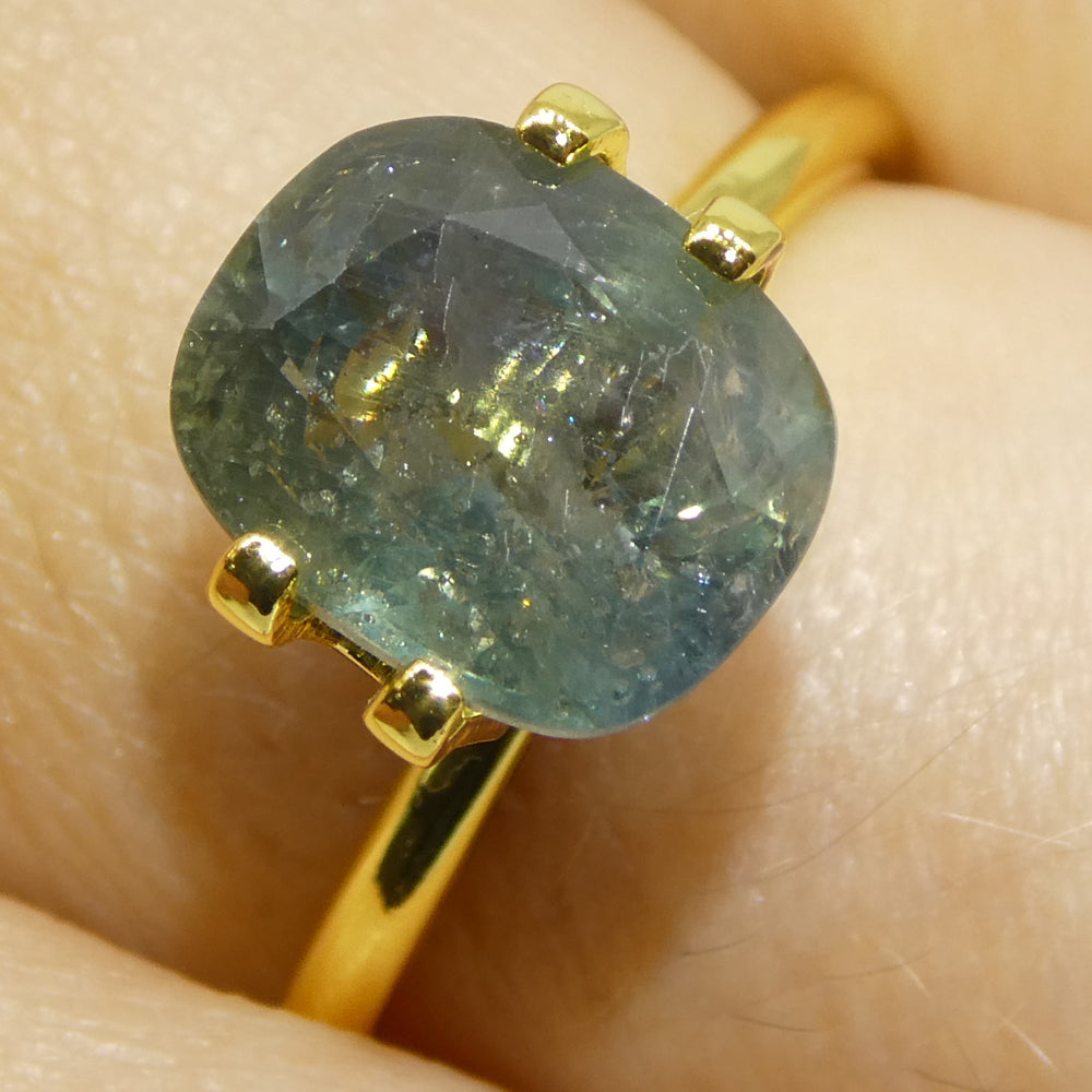 4.06ct Cushion Teal Blue Sapphire from East Africa - Skyjems Wholesale Gemstones