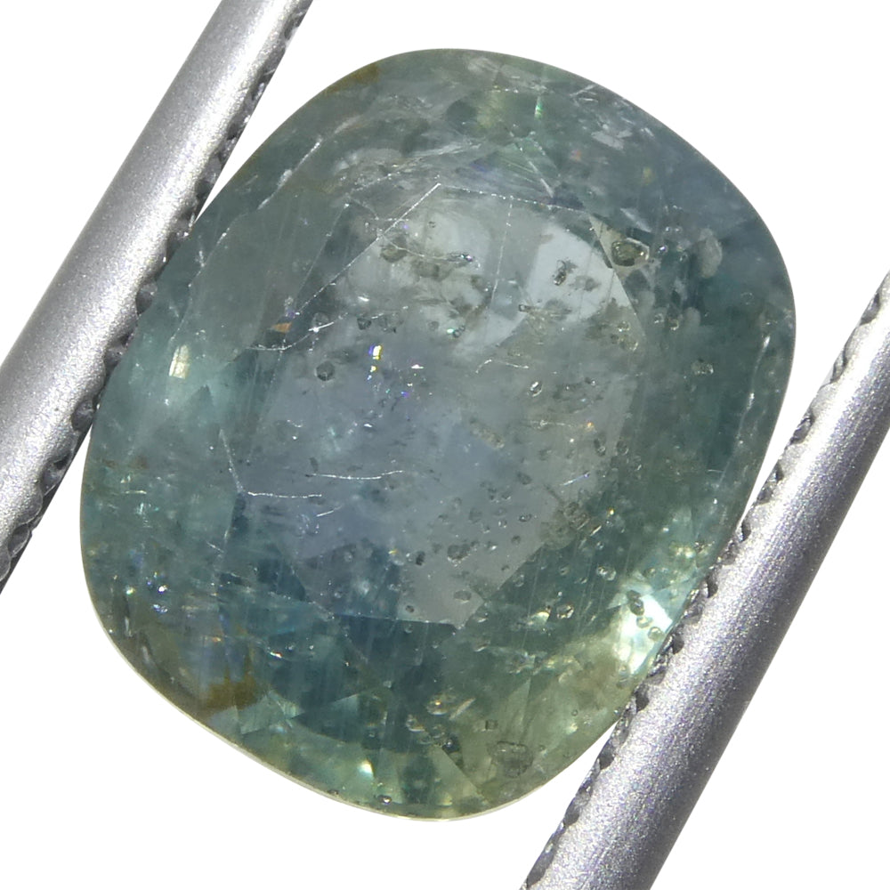 4.06ct Cushion Teal Blue Sapphire from East Africa - Skyjems Wholesale Gemstones