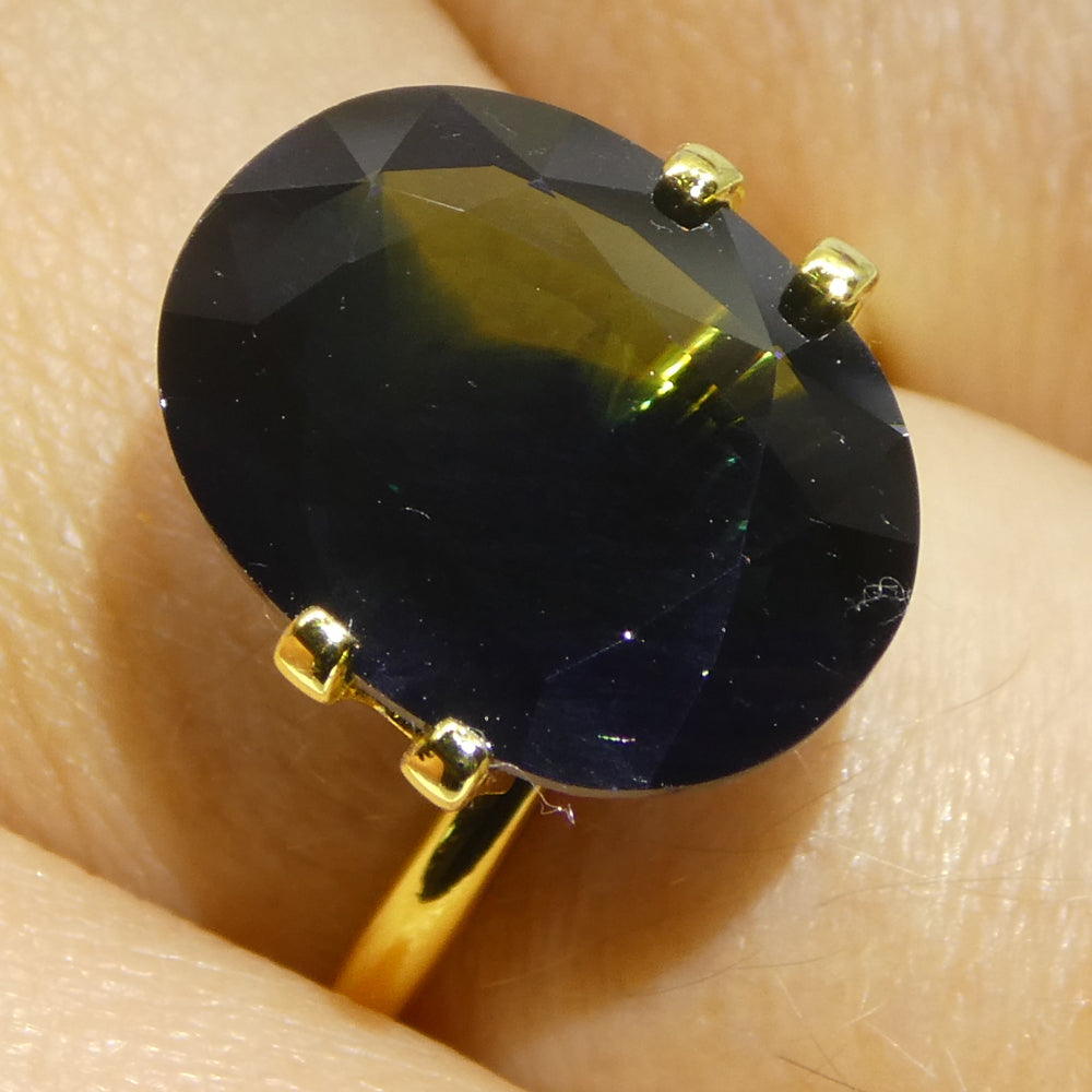 6.81ct Green-Blue Australian Sapphire Oval Cut Gemstone from SkyJems Premium Colored Stone Collection