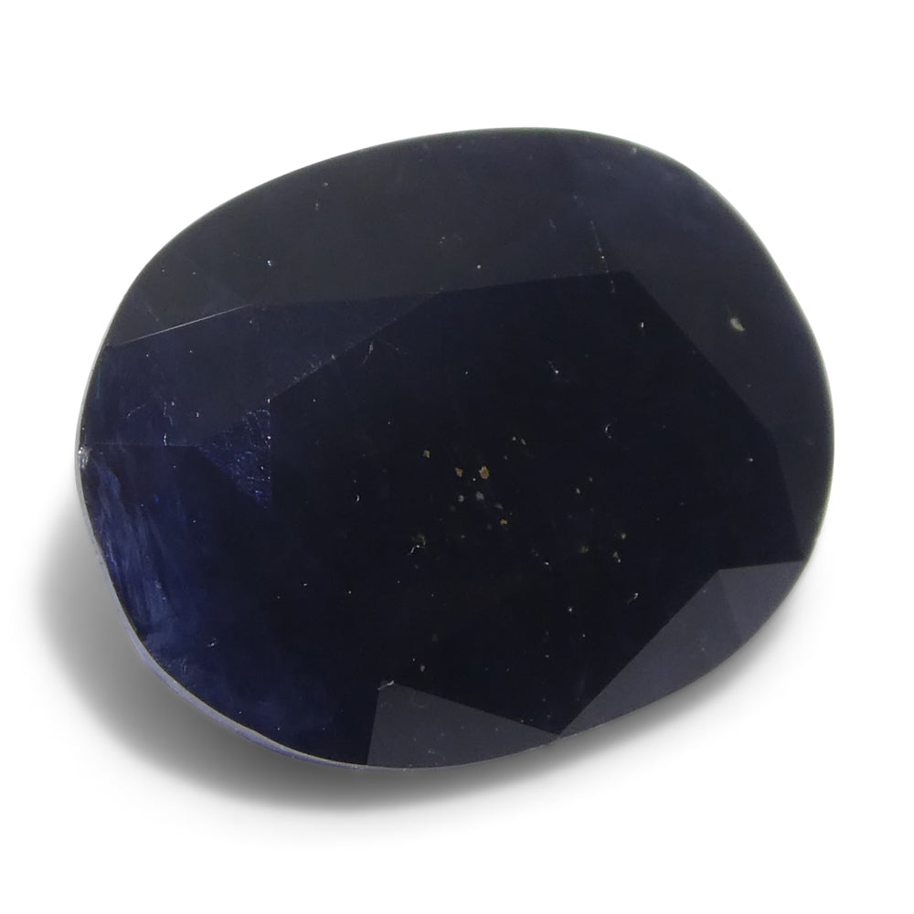 4.96ct Oval Blue Australian Sapphire from SkyJems, premium heated corundum gemstone with deep blue color and elegant cut