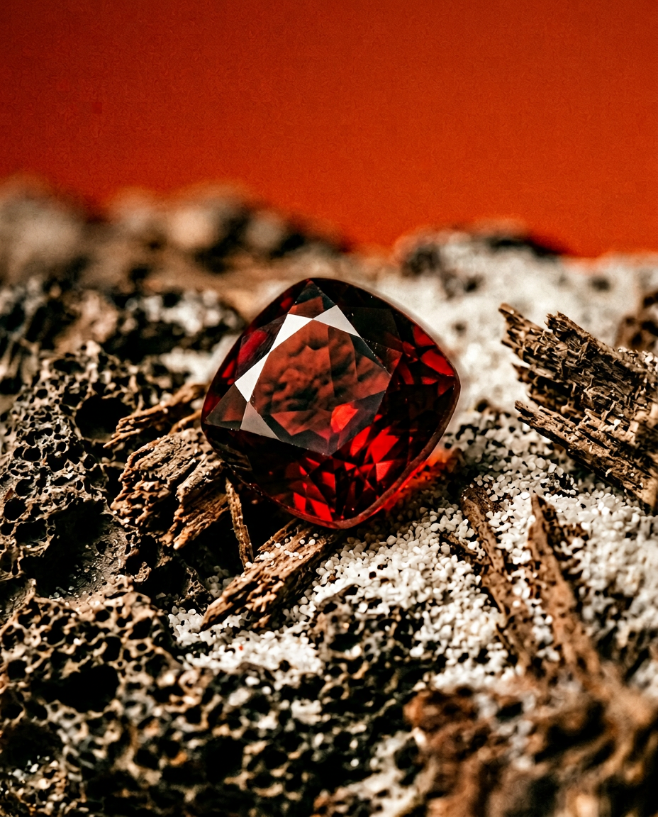 1.1ct Cushion Red Jedi Spinel from Sri Lanka, premium gem by SkyJems, rare collector-grade natural unheated stone