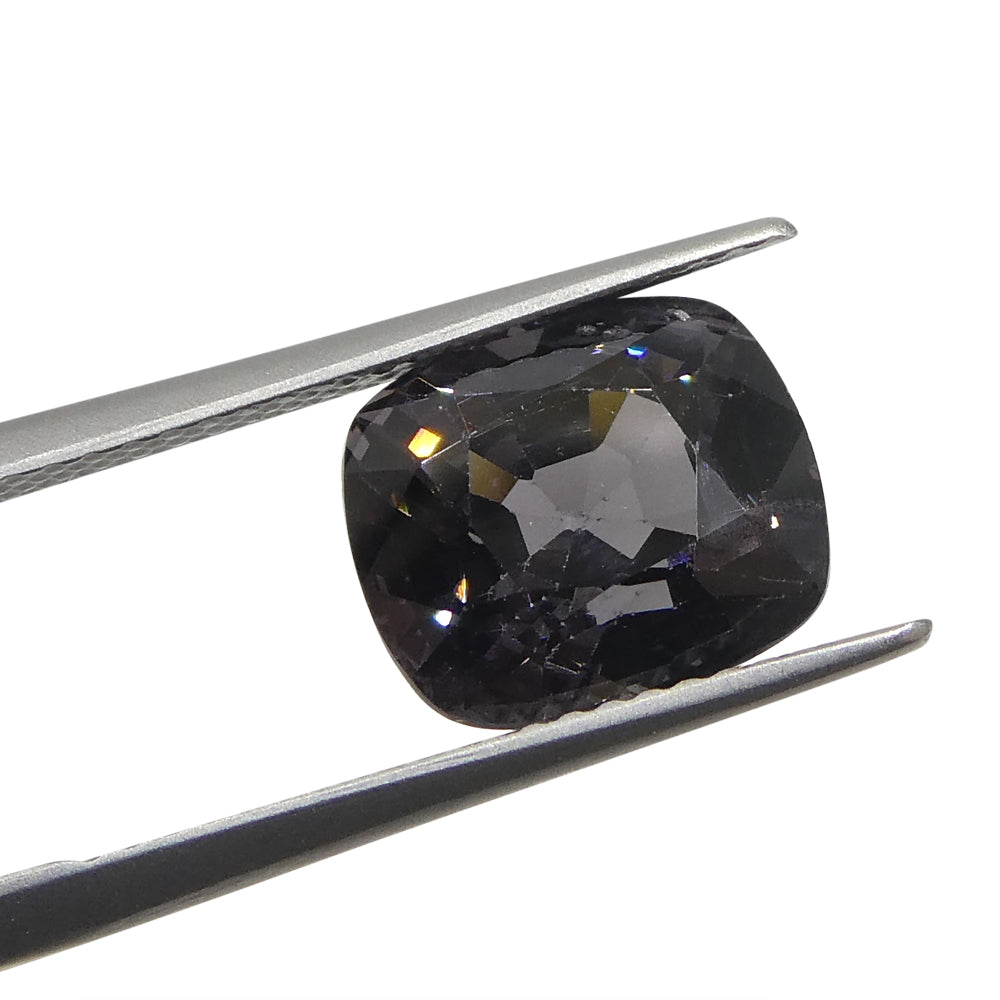 5.25ct Burmese Grey Spinel in Rectangular Cushion Cut, Slightly Pinkish Purple, Unheated Natural Gemstone by SkyJems