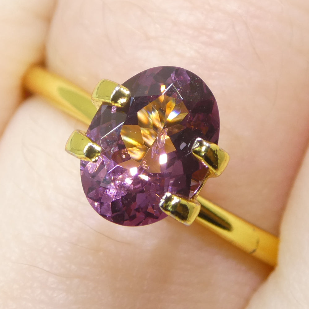 1.35ct Oval Purplish Pink Spinel from Burma, unheated natural gemstone by SkyJems Canadian gem specialists