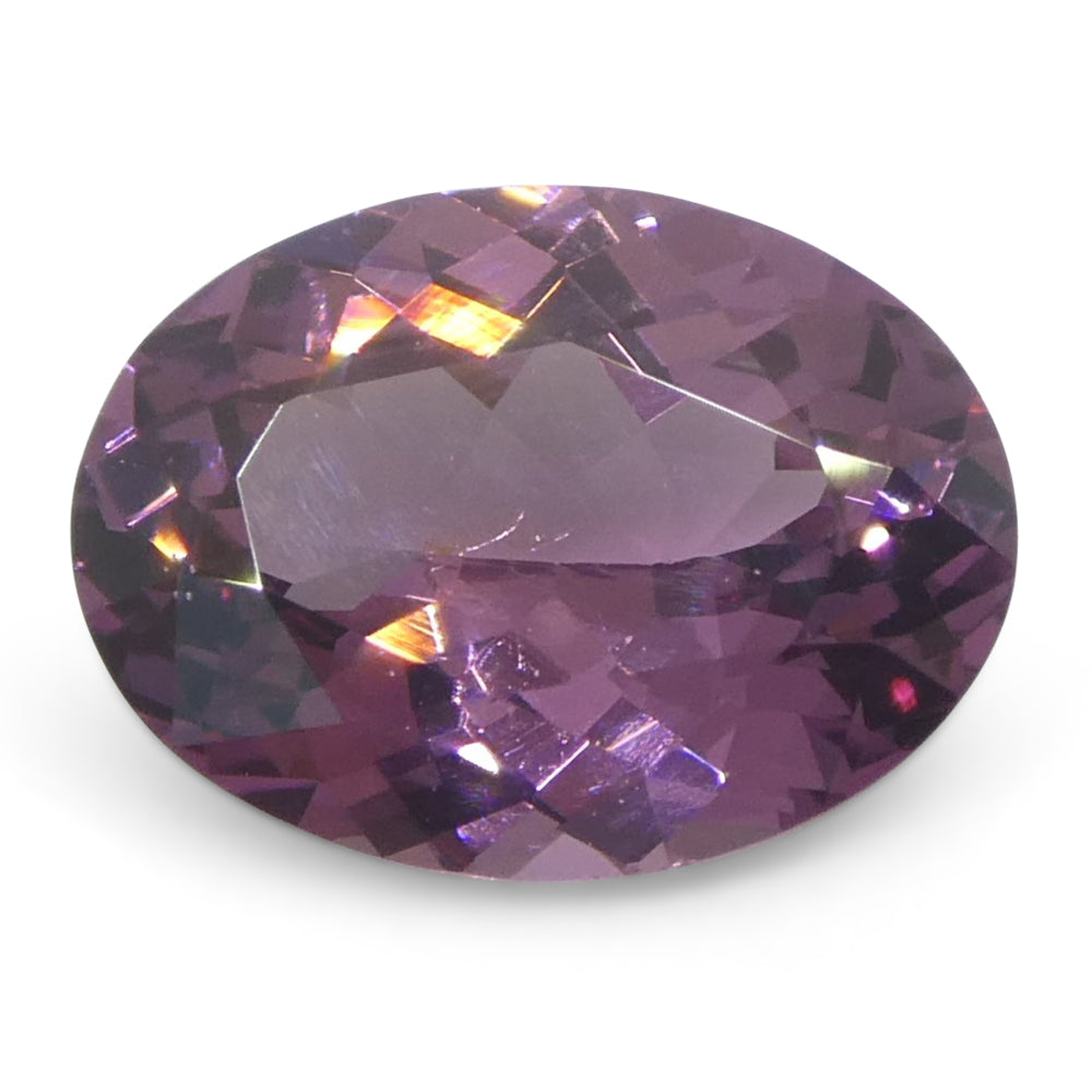 SkyJems 1.35ct Oval Pink Spinel from Burma - Unheated Burmese Gemstone, Purplish Pink Brilliant Cut