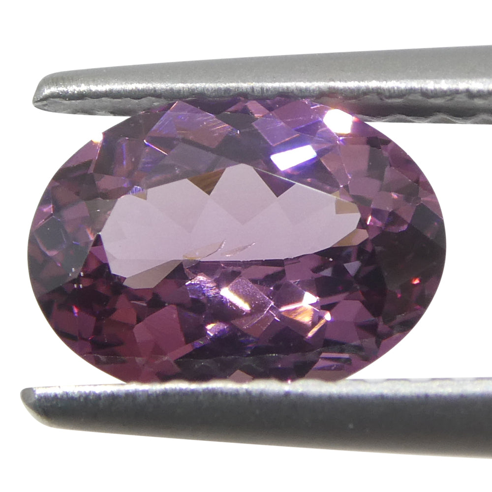 1.35ct Oval Purplish Pink Burmese Spinel, unheated natural gemstone from SkyJems Canadian gem specialists