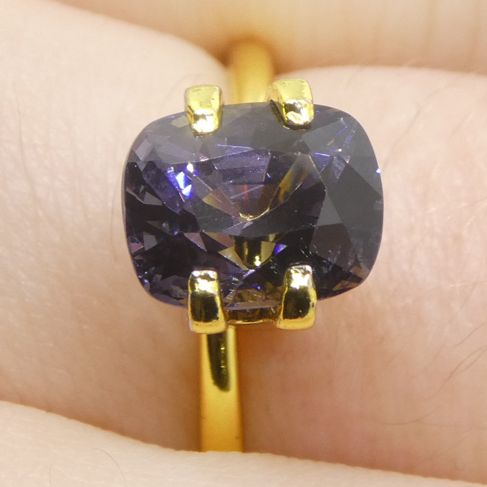 2.67ct Bluish Purple Burmese Spinel Cushion Cut - Unheated Natural Gemstone by SkyJems Canada
