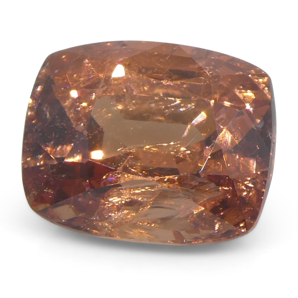 2.15ct Burmese Orange Spinel Cushion Cut - Unheated Reddish Orange Gemstone by SkyJems Canada