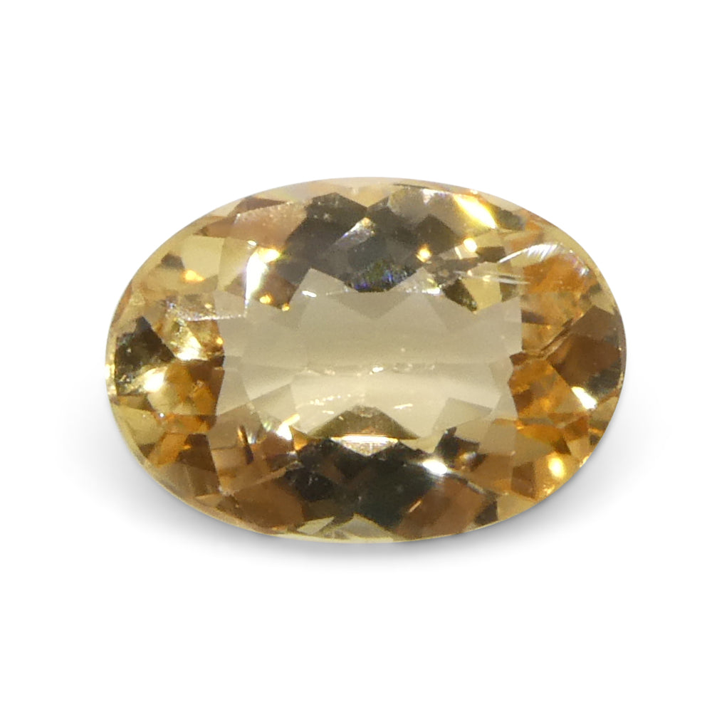SkyJems 1.07ct Oval Imperial Topaz - Rare Brazilian Orange-Yellow Gemstone, Unheated Natural Collector's Stone