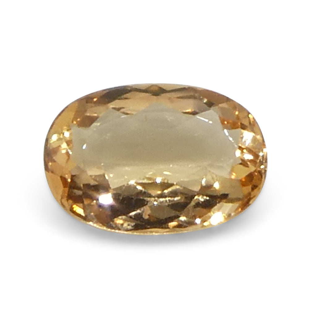 0.99ct Oval Orange Imperial Topaz from Brazil, unheated rare gemstone by SkyJems, premium Canadian colored gem specialists