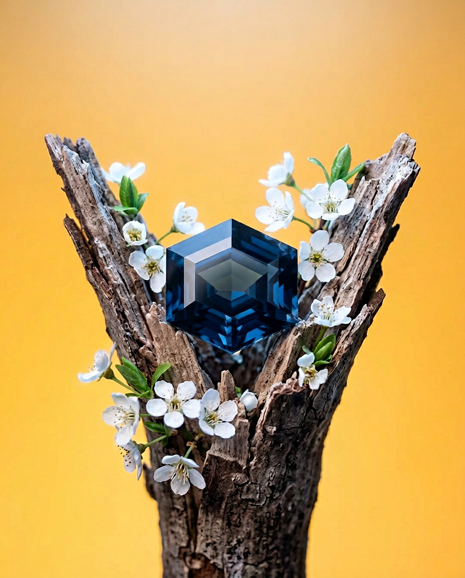 1.22ct Blue Indicolite Tourmaline, Hexagon Coffin Cut, Brazilian Origin, Premium SkyJems Gemstone