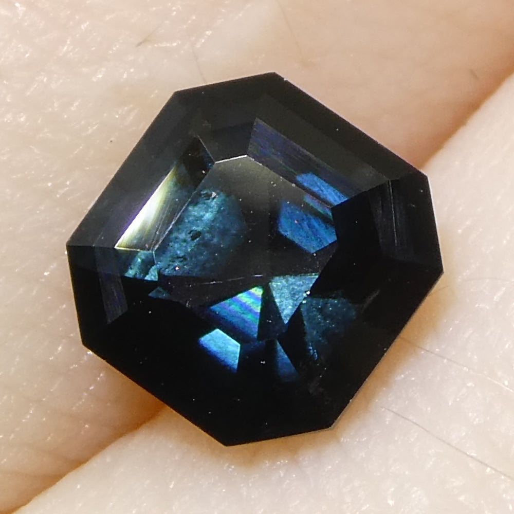 1.27ct Asscher Cut/Square Blue Indicolite Tourmaline - Skyjems Wholesale Gemstones