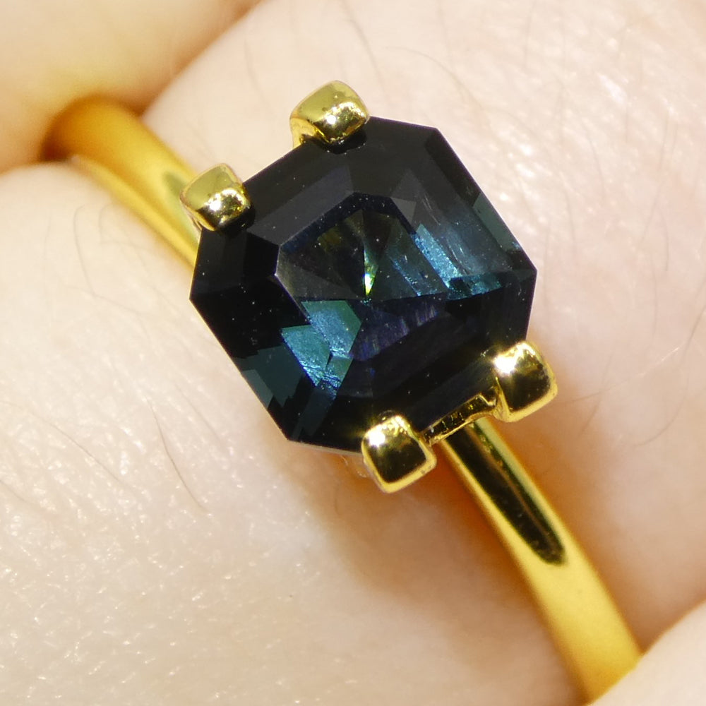 1.27ct Asscher Cut/Square Blue Indicolite Tourmaline - Skyjems Wholesale Gemstones