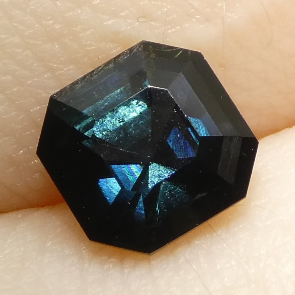 1.27ct Asscher Cut/Square Blue Indicolite Tourmaline - Skyjems Wholesale Gemstones