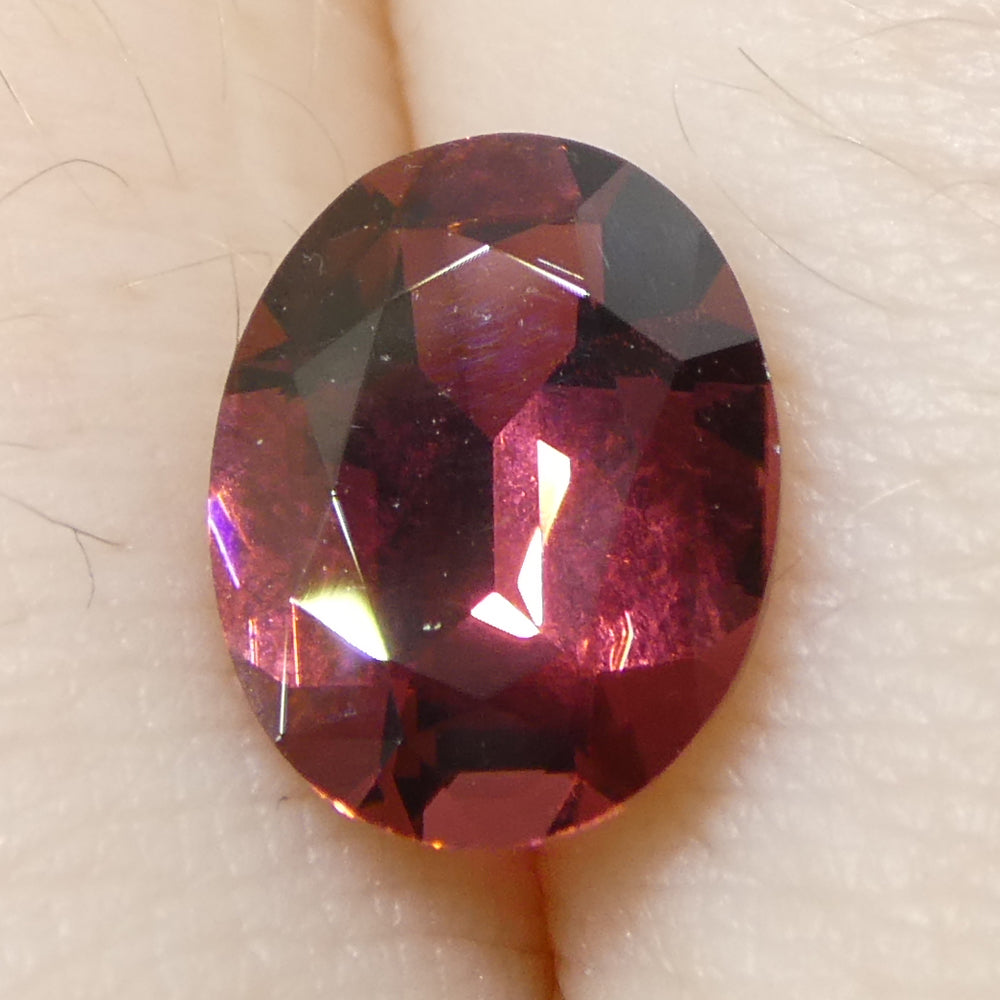 1.46ct Oval Pink Tourmaline from Brazil, Step Cut gemstone by SkyJems, premium Canadian colored gem specialists